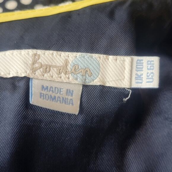 Boden Dress Sleeveless Sheath Navy Polka Dot Size 6R - Picture 4 of 10